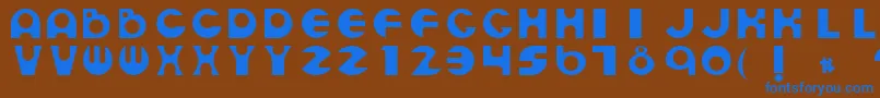 EspheresRegular Font – Blue Fonts on Brown Background