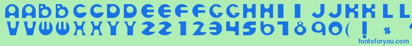 EspheresRegular Font – Blue Fonts on Green Background