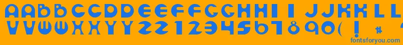 フォントEspheresRegular – オレンジの背景に青い文字