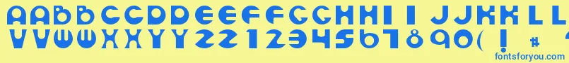 EspheresRegular Font – Blue Fonts on Yellow Background