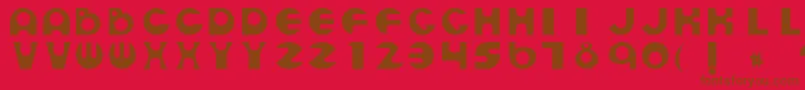 フォントEspheresRegular – 赤い背景に茶色の文字