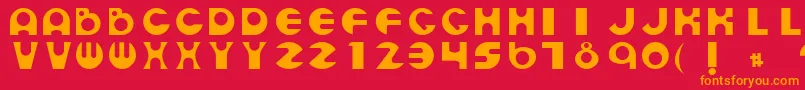 EspheresRegular Font – Orange Fonts on Red Background