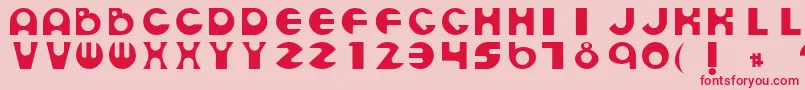 フォントEspheresRegular – ピンクの背景に赤い文字