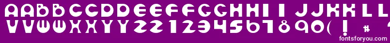 EspheresRegular-Schriftart – Weiße Schriften auf violettem Hintergrund