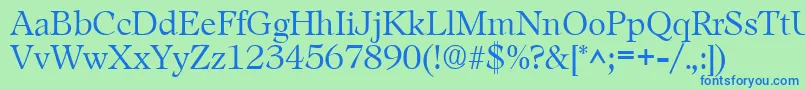 LeamingtonRegular Font – Blue Fonts on Green Background