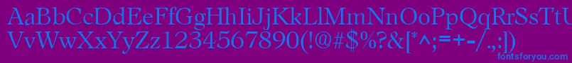 LeamingtonRegular Font – Blue Fonts on Purple Background