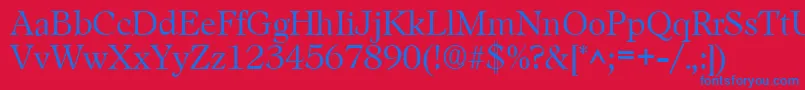 LeamingtonRegular Font – Blue Fonts on Red Background