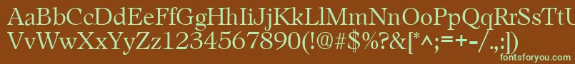 LeamingtonRegular Font – Green Fonts on Brown Background