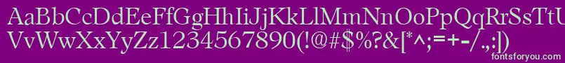 LeamingtonRegular Font – Green Fonts on Purple Background