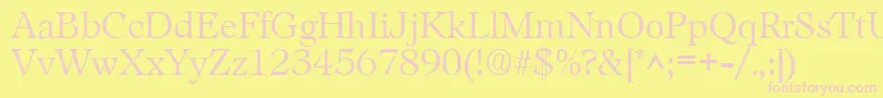 LeamingtonRegular Font – Pink Fonts on Yellow Background