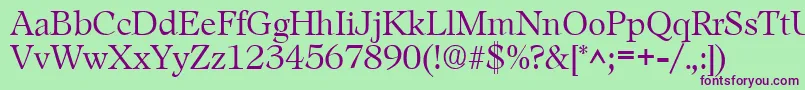 LeamingtonRegular Font – Purple Fonts on Green Background