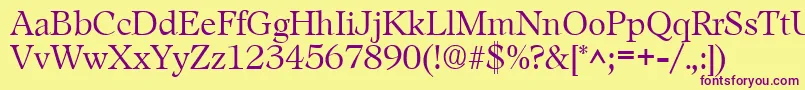 LeamingtonRegular Font – Purple Fonts on Yellow Background