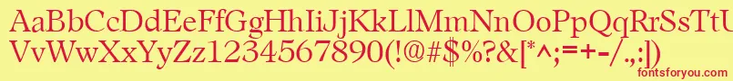 LeamingtonRegular Font – Red Fonts on Yellow Background