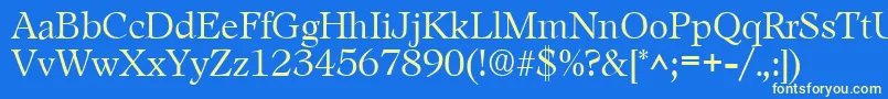 LeamingtonRegular Font – Yellow Fonts on Blue Background