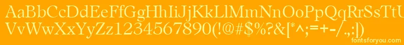 フォントLeamingtonRegular – オレンジの背景に黄色の文字