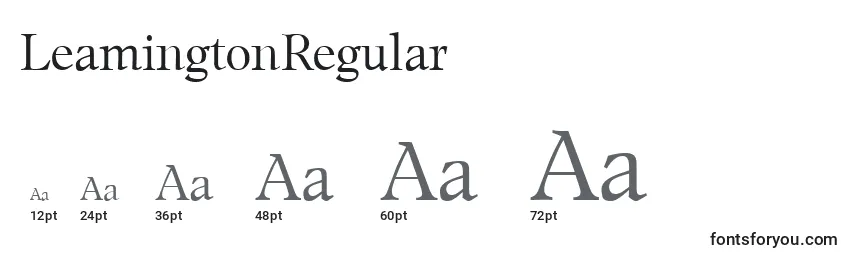 Размеры шрифта LeamingtonRegular