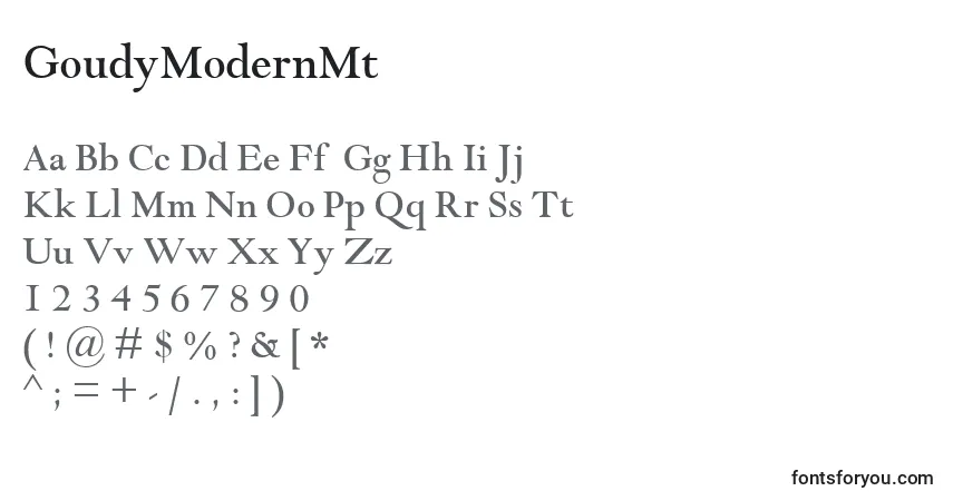 Шрифт GoudyModernMt – алфавит, цифры, специальные символы