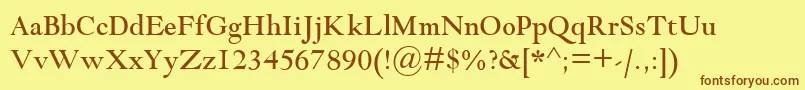 GoudyModernMt Font – Brown Fonts on Yellow Background