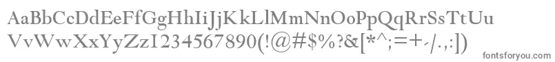 GoudyModernMt-fontti – harmaat kirjasimet valkoisella taustalla