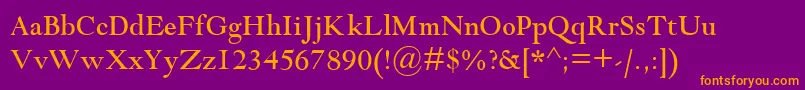 GoudyModernMt Font – Orange Fonts on Purple Background