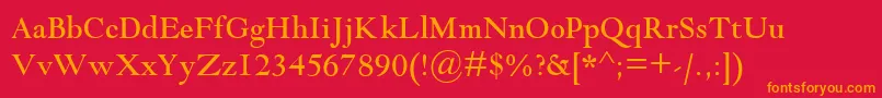 GoudyModernMt Font – Orange Fonts on Red Background