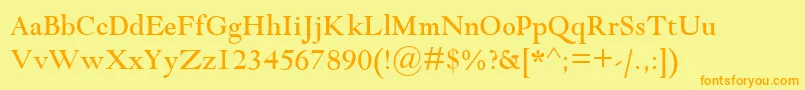 GoudyModernMt Font – Orange Fonts on Yellow Background