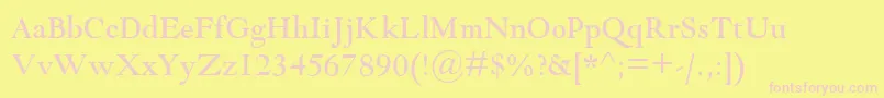 Шрифт GoudyModernMt – розовые шрифты на жёлтом фоне