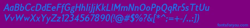 Gilliusadfno2Boldconditalic Font – Blue Fonts on Purple Background