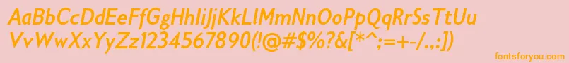 Gilliusadfno2Boldconditalic Font – Orange Fonts on Pink Background