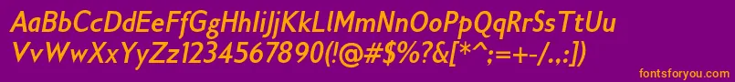 Gilliusadfno2Boldconditalic Font – Orange Fonts on Purple Background
