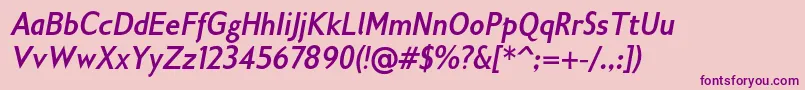 Gilliusadfno2Boldconditalic Font – Purple Fonts on Pink Background