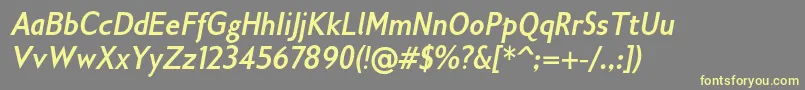 Gilliusadfno2Boldconditalic Font – Yellow Fonts on Gray Background