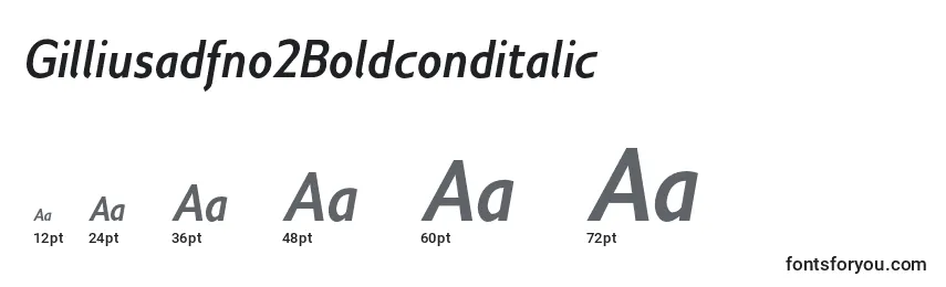 Размеры шрифта Gilliusadfno2Boldconditalic