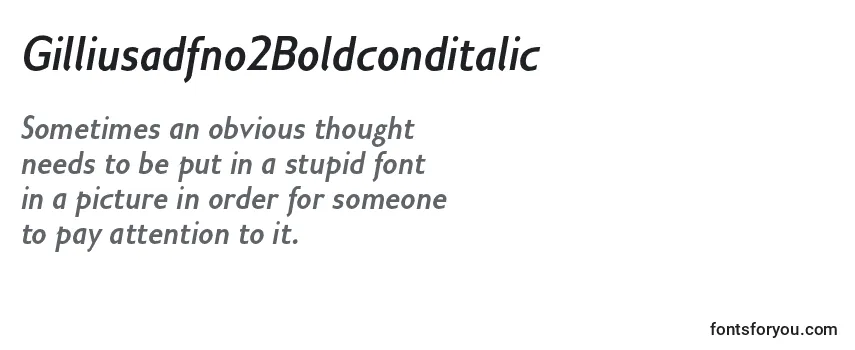 Gilliusadfno2Boldconditalic Font