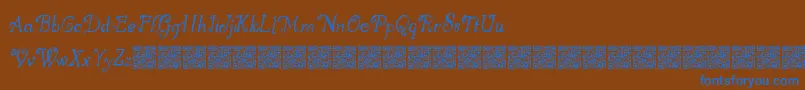 Greatwinter Font – Blue Fonts on Brown Background