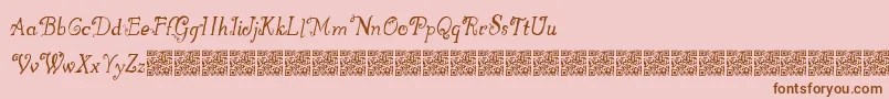 Police Greatwinter – polices brunes sur fond rose
