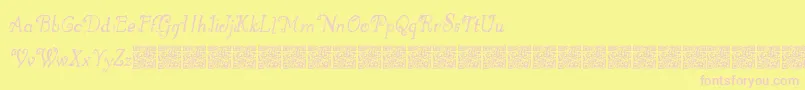 Czcionka Greatwinter – różowe czcionki na żółtym tle
