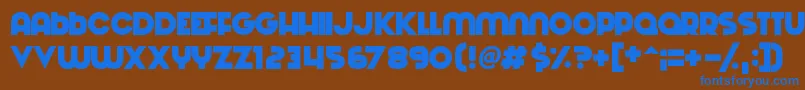 Machinations Font – Blue Fonts on Brown Background