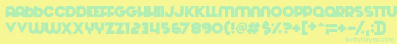 Machinations Font – Green Fonts on Yellow Background