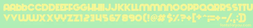 Machinations Font – Yellow Fonts on Green Background