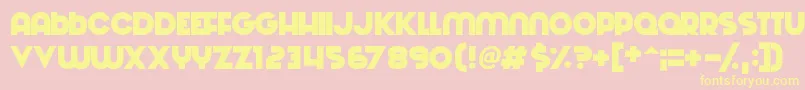 Machinations Font – Yellow Fonts on Pink Background