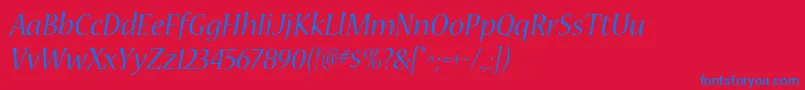 NuevastdItalic Font – Blue Fonts on Red Background
