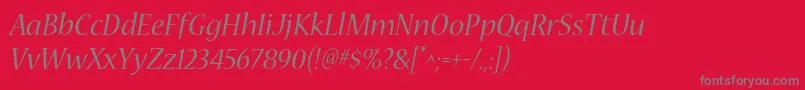 NuevastdItalic Font – Gray Fonts on Red Background