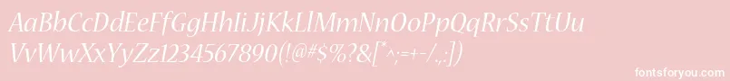 NuevastdItalic Font – White Fonts on Pink Background