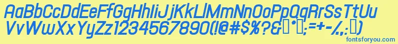 Hallandaletextbolditalic Font – Blue Fonts on Yellow Background