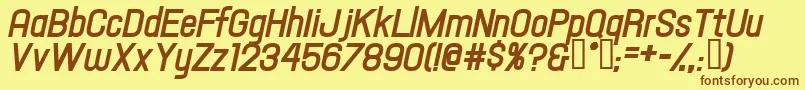 Hallandaletextbolditalic Font – Brown Fonts on Yellow Background