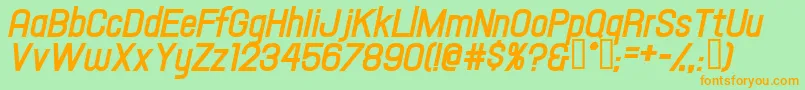 Hallandaletextbolditalic Font – Orange Fonts on Green Background