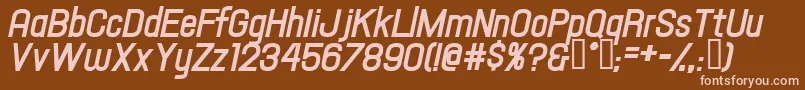 Hallandaletextbolditalic Font – Pink Fonts on Brown Background