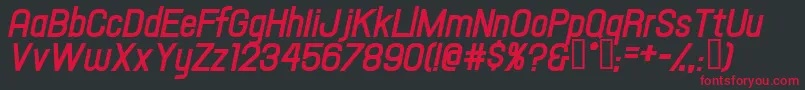 Hallandaletextbolditalic Font – Red Fonts on Black Background