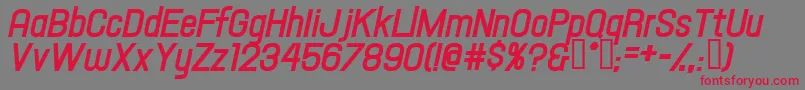 Czcionka Hallandaletextbolditalic – czerwone czcionki na szarym tle